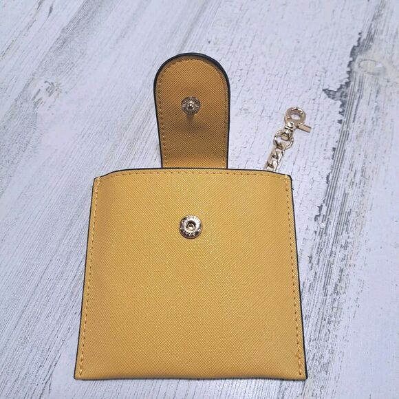 Dune London Yellow Snap Button Keychain Card Coin Money Wallet NWOT Travel Mini - Picture 3 of 7